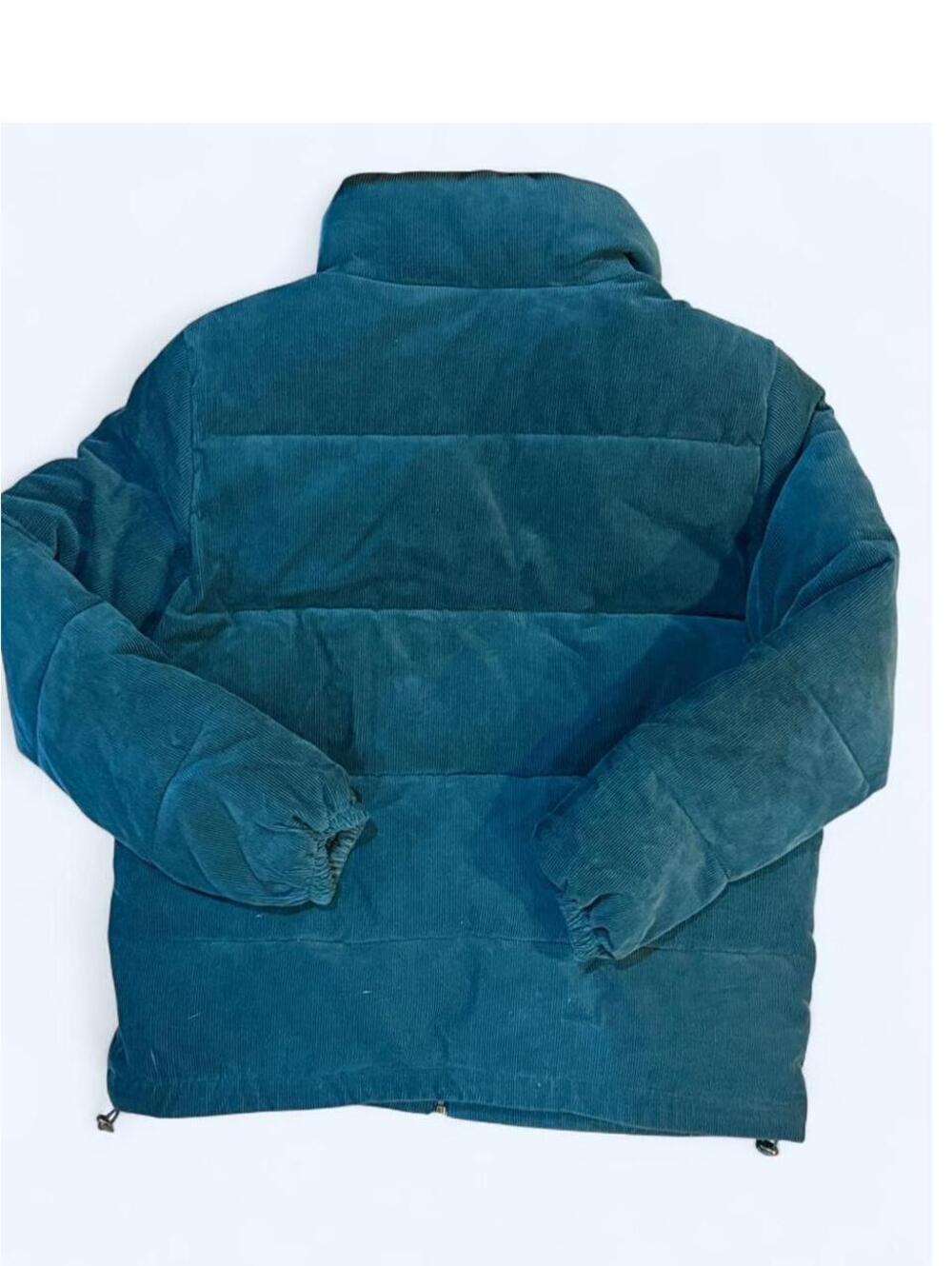 Levi’s M Teal Corduroy Puffer Jacket Y2K Vintage Streetwear - Picture 3 of 7